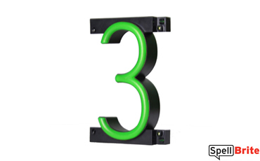 Number Three: Blue Neon-like LED Number to Make Custom Signs