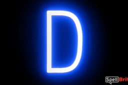 Letra D LED, con luces LED que parecen letras de neón