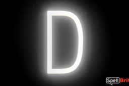 Letra D LED, con luces LED que parecen letras de neón