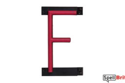 LED letter F, featuring LED lights that look like neon letters