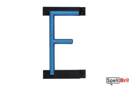 LED letter F, featuring LED lights that look like neon letters