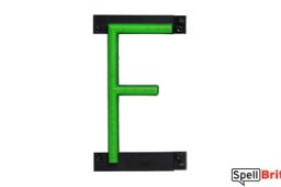 LED letter F, featuring LED lights that look like neon letters