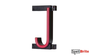 LED letter J, featuring LED lights that look like neon letters