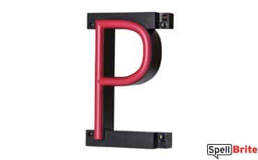 LED letter P, featuring LED lights that look like neon letters