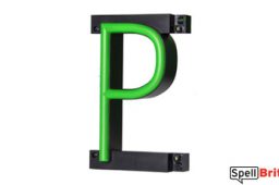 LED letter P, featuring LED lights that look like neon letters