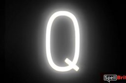 LED letter Q, featuring LED lights that look like neon letters