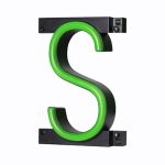 LED letter S, featuring LED lights that look like neon letters