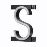 LED letter S, featuring LED lights that look like neon letters