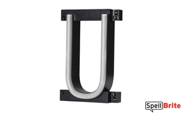Letra LED U, con luces LED que parecen letras de neón