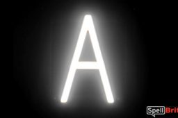 LED letter A, featuring LED lights that look like neon letters