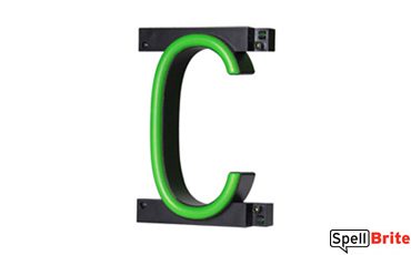 LED letter C, featuring LED lights that look like neon letters