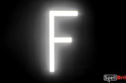 LED letter F, featuring LED lights that look like neon letters