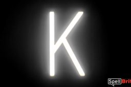 LED letter K, featuring LED lights that look like neon letters