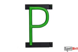 LED letter P, featuring LED lights that look like neon letters