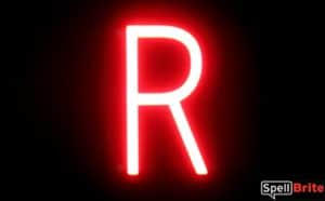 LED letter R, featuring LED lights that look like neon letters