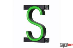 LED letter S, featuring LED lights that look like neon letters