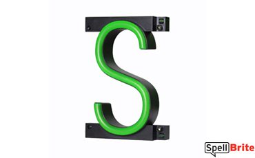 LED letter S, featuring LED lights that look like neon letters