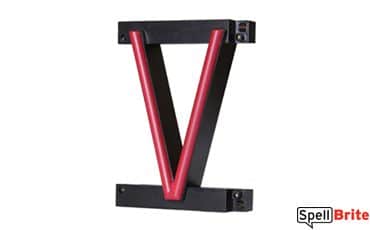 LED letter V, featuring LED lights that look like neon letters