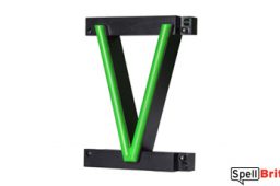 LED letter V, featuring LED lights that look like neon letters