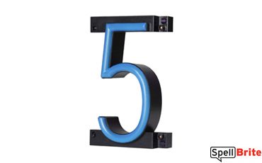 LED number 5, featuring LED lights that look like neon numbers