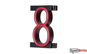 LED number 8, featuring LED lights that look like neon numbers