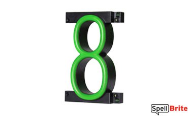 LED number 8, featuring LED lights that look like neon numbers