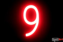 LED number 9, featuring LED lights that look like neon numbers