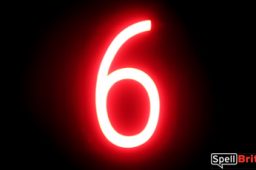 LED number 6, featuring LED lights that look like neon numbers
