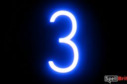 LED number 3, featuring LED lights that look like neon numbers